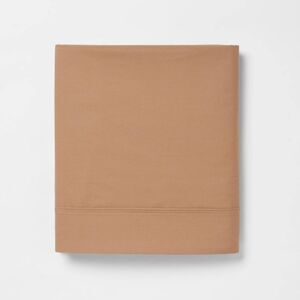 King 300 Thread Count Ultra Soft Flat Sheet Brown - Threshold